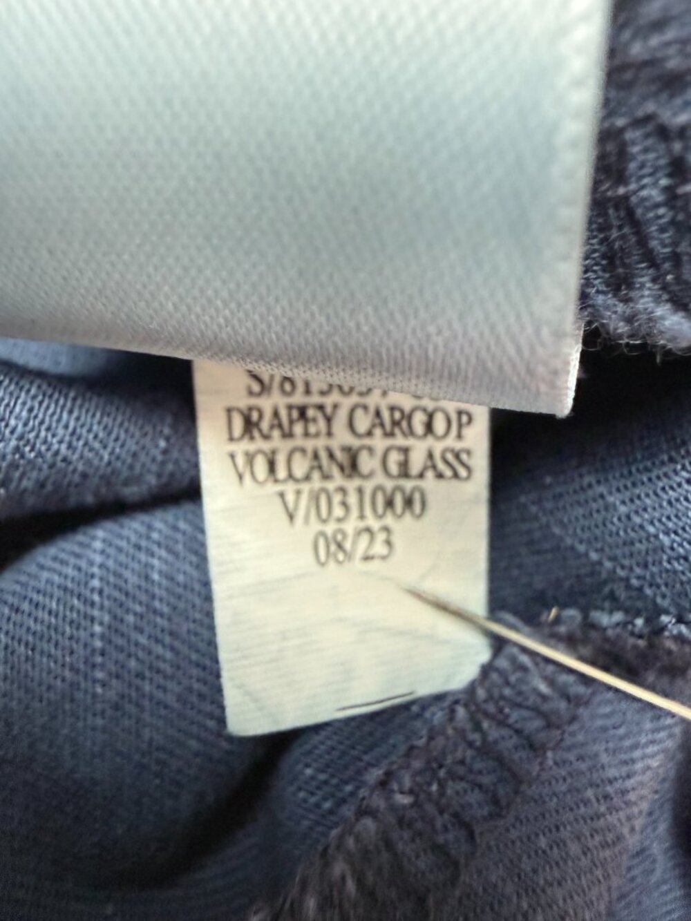 Old Navy Women's XL Drapey Cargo Pants Blue Wide Leg Pull On Drawstring Mid-Rise - Picture 9 of 14